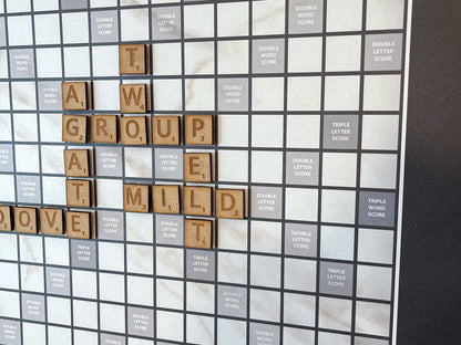 Magnetic Wall Scrabble Game - BLACK & WHITE Design