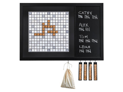 Magnetic Wall Scrabble Game - BLACK & WHITE Design