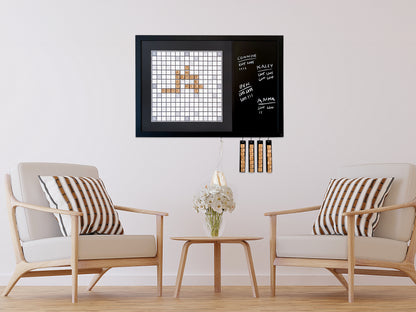 Magnetic Wall Scrabble Game - BLACK & WHITE Design
