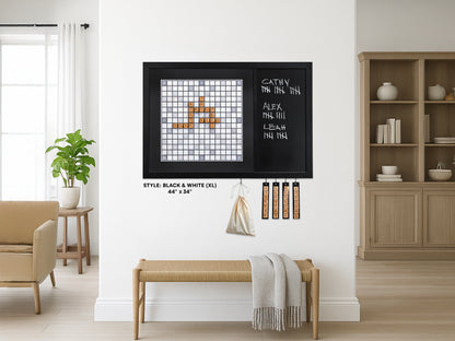 Magnetic Wall Scrabble Game - BLACK & WHITE Design
