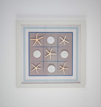 Magnetic Wall Hanging Tic Tac Toe Game - BEACH WOOD Design