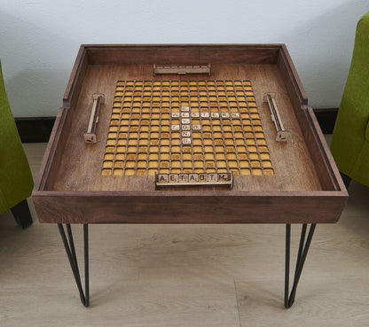 Game Table - Rustic Game coffee table with a removable Acrylic Top