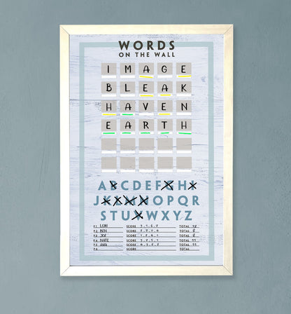 Words on the Wall - Game Room Wall Decor - Playable Family Game - Beach Wood