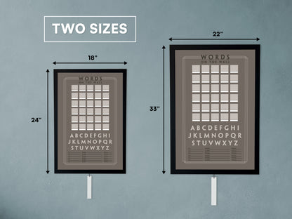 Words on the Wall - Game Room Wall Decor - Playable Family Game - Modern Design