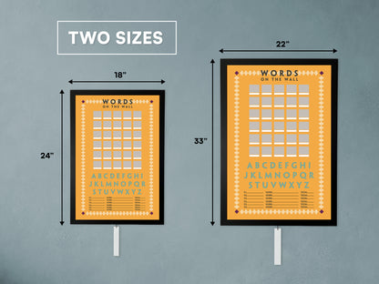 Words on the Wall - Game Room Wall Decor - Playable Family Game - Retro Design