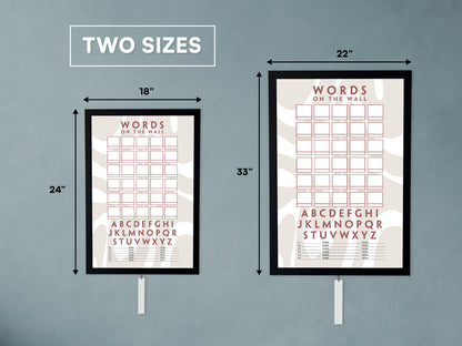 Words on the Wall - Game Room Wall Decor - Playable Family Game - Tan Vibes