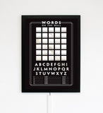 Words on the Wall - Game Room Wall Decor - Playable Family Game - Black & White Design