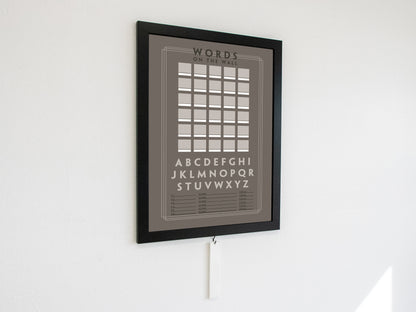 Words on the Wall - Game Room Wall Decor - Playable Family Game - Modern Design