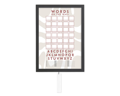 Words on the Wall - Game Room Wall Decor - Playable Family Game - Tan Vibes