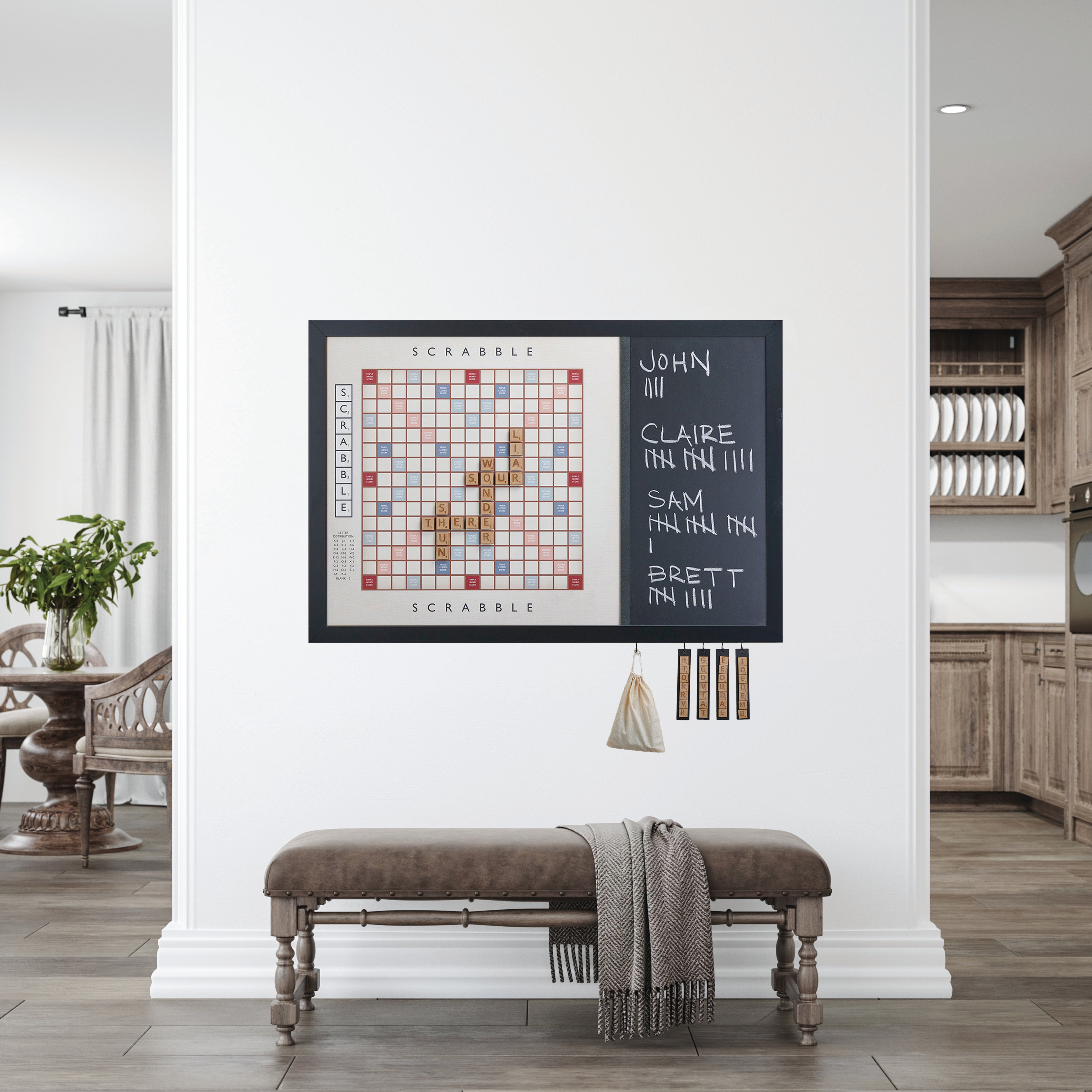 Wall Scrabble Board Perfect gift for scrabble lovers Home