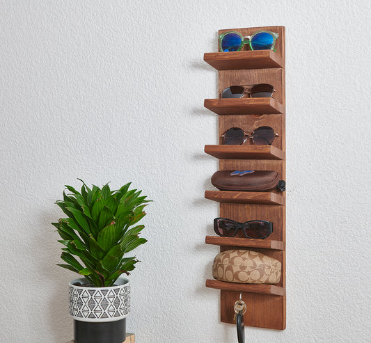 Sunglass Organizer with Magnetic Key Chain Holder | Sunglasses organizer | Sunglasses shelf | Wall organized | Entry organizer
