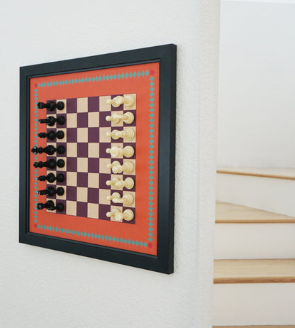 Magnetic Chess Boards - Wall Mounted & Hand Framed - RETRO Design