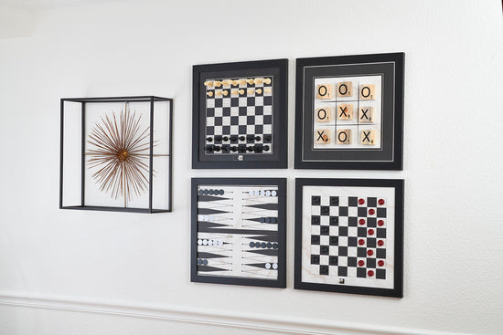 Copy of Set of 4 Magnetic Canvas Games: Black & White Chess | Backgammon | Checkers | Tic Tac Toe
