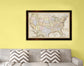 Framed Magnetic Travel Map 33" x 22" - Classic Tan