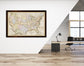 Framed Magnetic Travel Map XL 46" x 34" - Classic Tan