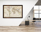 Framed Magnetic Travel Map XL 46" x 34" - Classic Tan