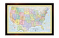 Framed Magnetic Travel Map Large 37" x 25" - Ocean Blue