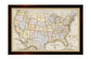 Framed Magnetic Travel Map XL 46" x 34" - Classic Tan