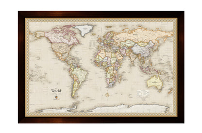 Large Framed Magnetic Travel Map