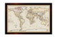 Framed Magnetic Travel Map XL 46" x 34" - Classic Tan