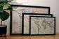 Framed Magnetic Travel Map 33" x 22" - Classic Tan