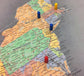 Framed Magnetic Travel Map XL 46" x 34" - Modern Grey