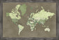 Framed Magnetic Travel Map XL - Army Green