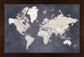 Framed Magnetic Travel Map XL - Midnight Blue Earth