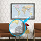 Personalized World Magnetic Travel Maps EXTRA LARGE - 46" x 34"