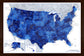 United states map Caribbean blue