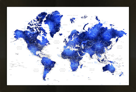 Framed Magnetic Travel Map XL - Caribbean Blue