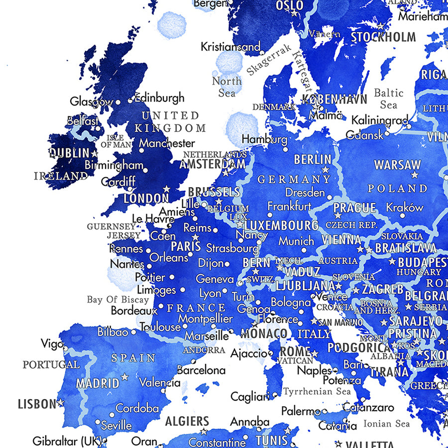 Zoom view of europe