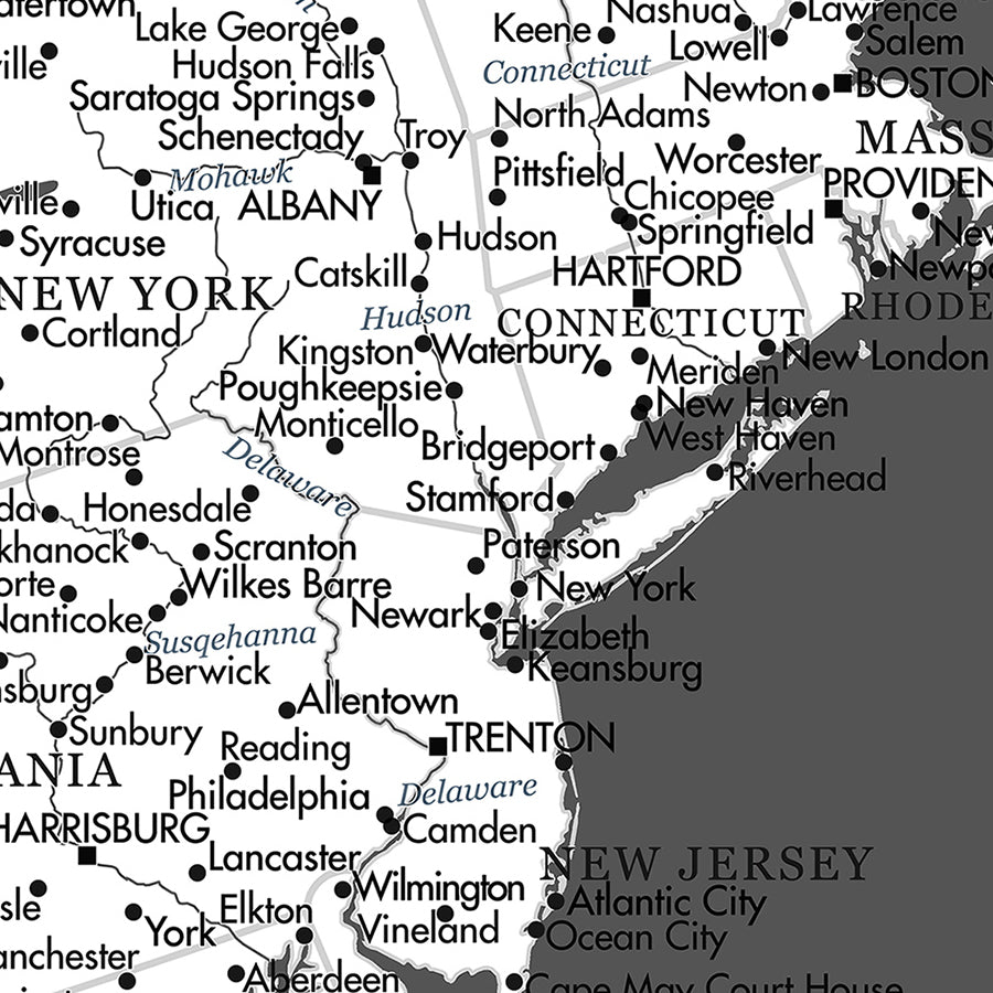 Zoom view of new england