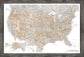 Framed Magnetic Travel Map Large - Elegant Earth