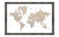 Framed Magnetic Travel Map Large - Elegant Earth