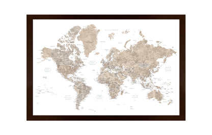 Framed Magnetic Travel Map - Elegant Earth