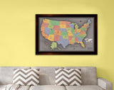 Large Framed Magnetic Travel Map