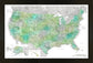 Framed Magnetic Travel Map XL - Green Spring