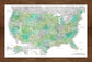Framed Magnetic Travel Map Large - Green Spring