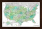 Framed Magnetic Travel Map Large - Green Spring