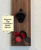 bottle opener and magnetic bottle cap catcher