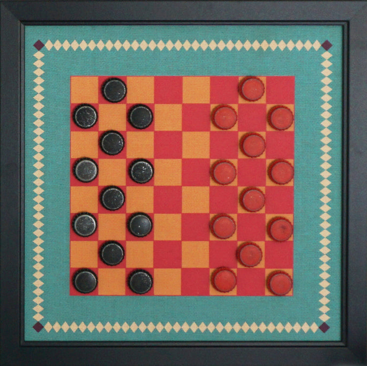 REtro Style bottle cap checkers board