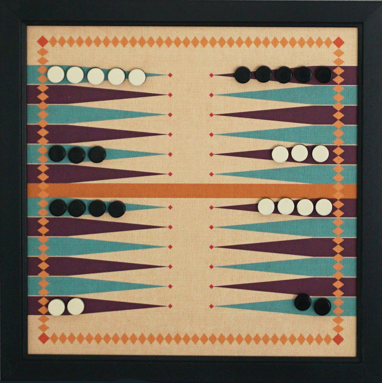 Magnetic Canvas Backgammon Game