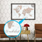 Personalized World Magnetic Travel Maps 33" x 22"