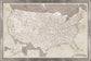 Framed Magnetic Travel Map - Vintage Distressed