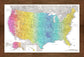 Framed Magnetic Travel Map XL - Water Colors