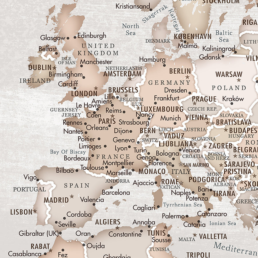 Zoom view of europe