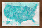 Framed Magnetic Travel Map Large - Peaceful Waters